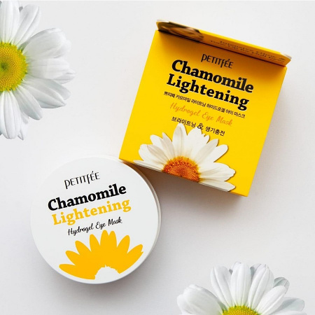Гидрогелевые патчи с экстрактом ромашки PETITFEE Chamomile Lightening Hydrogel Eye Patch